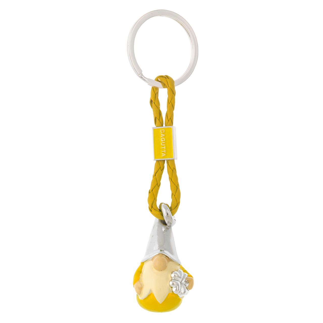 PORTACHIAVI CORDONE GNOMO GIALLO